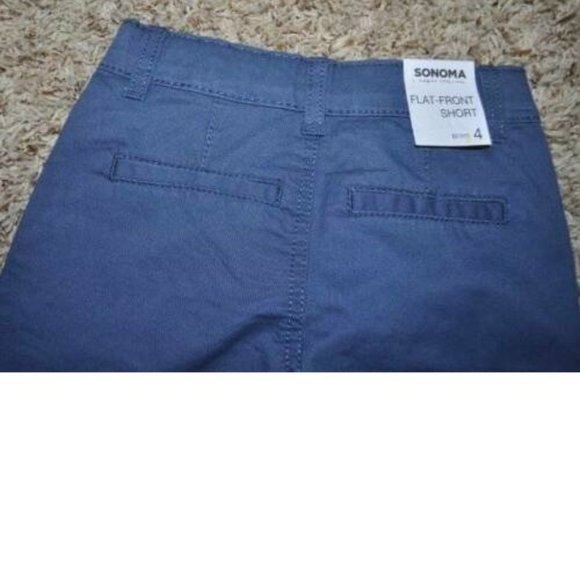 *Adjustable Waist Shorts sz 4 Sonoma Blue Flat Front Stretch Summer Boys - Picture 2 of 2